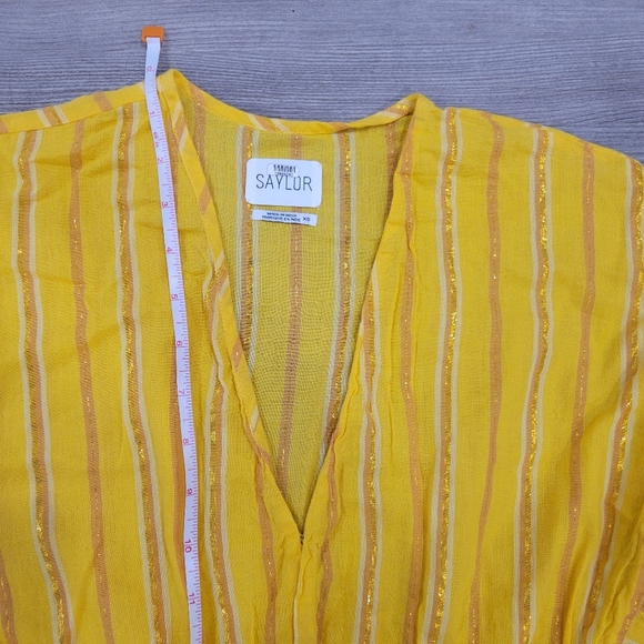 Saylor Adrianne V Neck Lined Dress Yellow Size XS - Picture 4 of 8